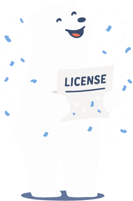 Bear icon representing licensing achievement